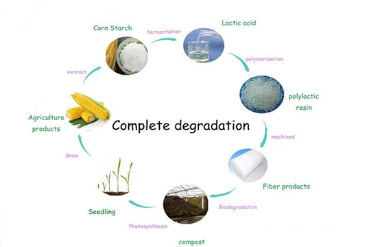 Degraded PLA nonwoven