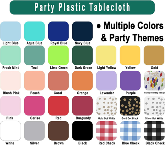 multiple colors peva tablecloth