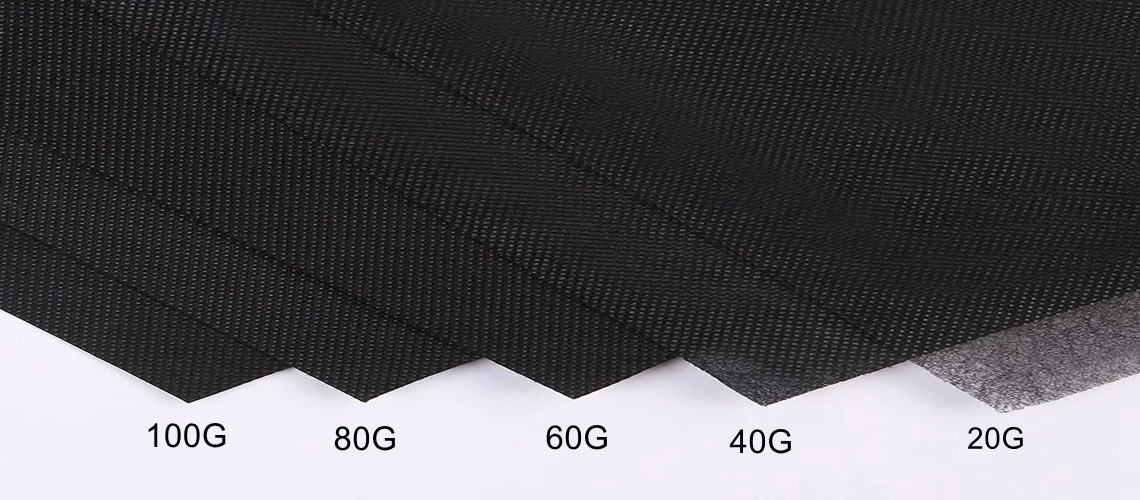 UV-treated black nonwoven