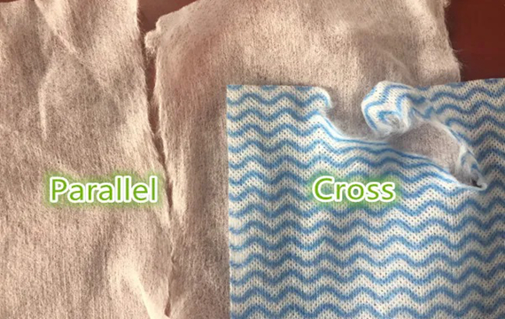 difference of parallel lapped and cross lapped spunlace
